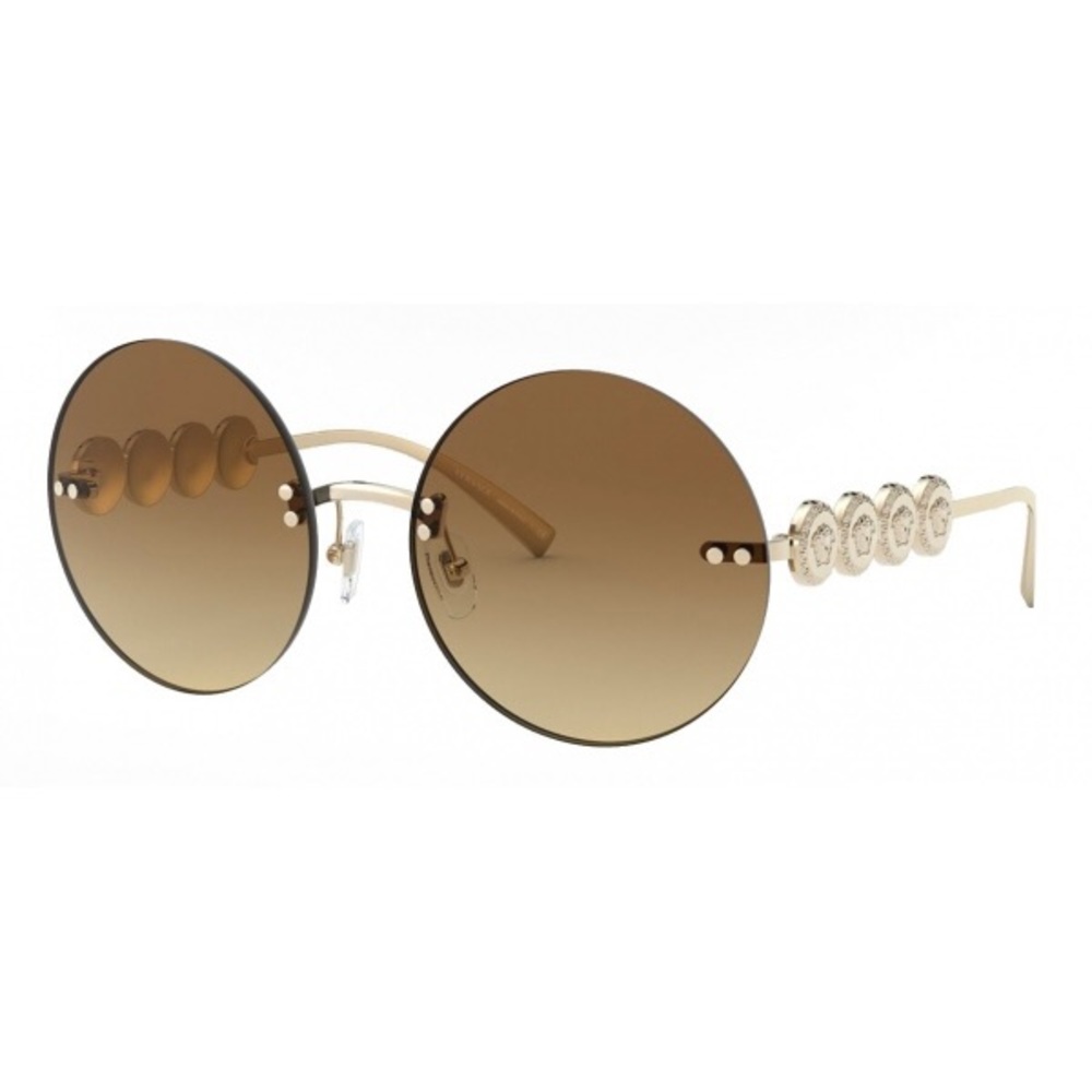 Versace ve2214 Brown and Gold Round Sunglasses